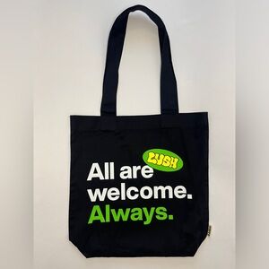 LUSH All Are Welcome Black Tote Bag